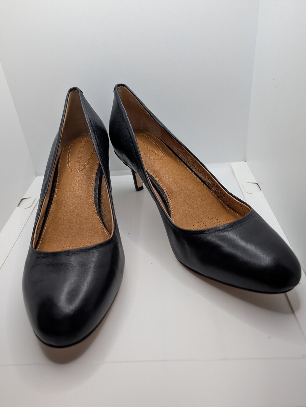 Corso Como Linden Black Leather Pump, Size 10
